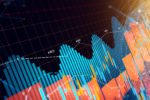 Colorful bar and line graph representing financial or data analysis, with numerical values and a gradient background.