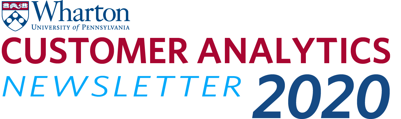 Logo for Wharton Customer Analytics 2020 Newsletter, featuring the University of Pennsylvania shield.