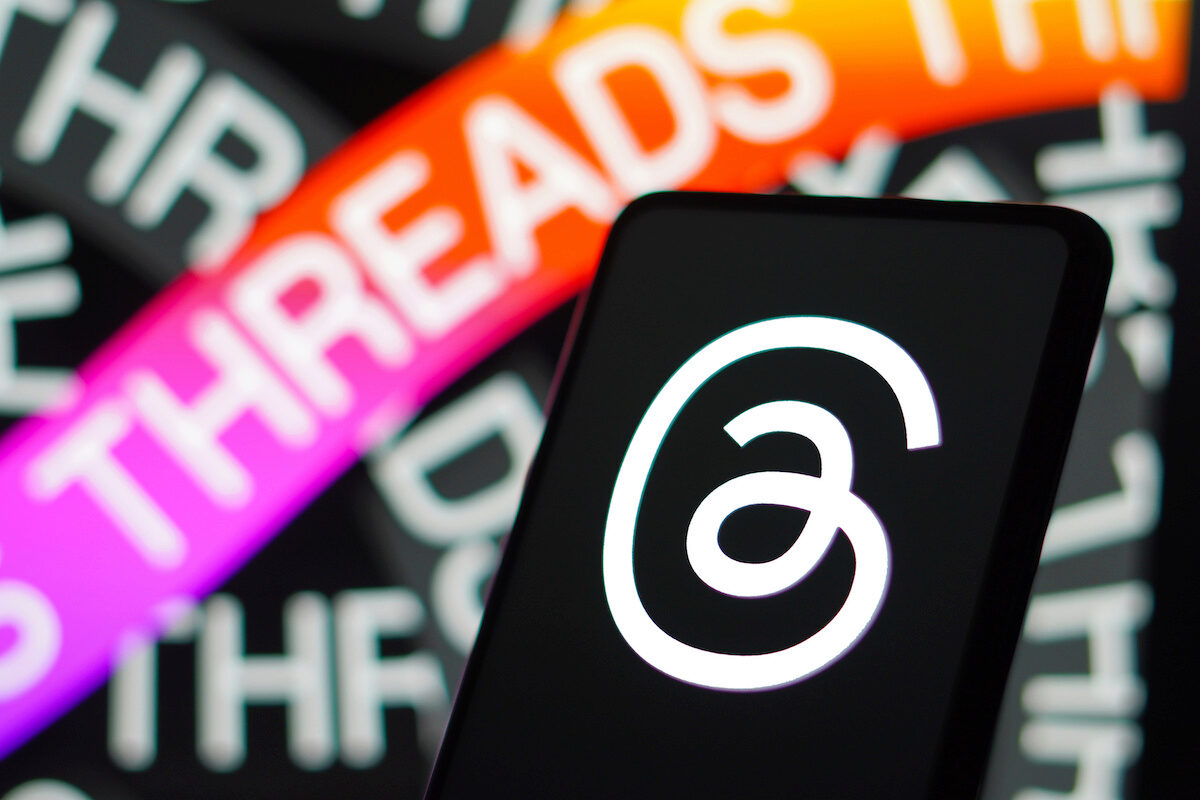 July 5, 2023, Brazil. In this photo illustration, the Threads logo is displayed on a smartphone screen. Threads is the new social network and messaging app from Meta Platforms